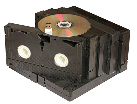 videotape with dvd and flash memory