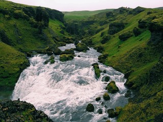 Skogafoss waterfall in Skoga river, south Iceland