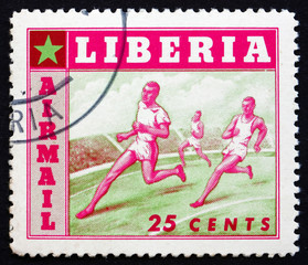 Postage stamp Liberia 1955 Running, Sport