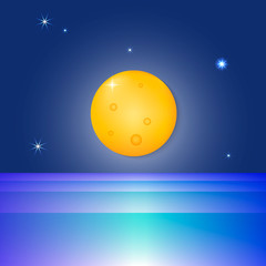 Fototapeta premium the moon and the sea