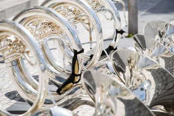 Details from a showband, fanfare our drumband