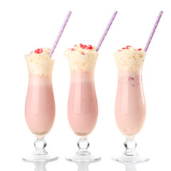 Delicious milkshake isolated on white