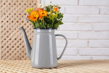 Beautiful flowers in home interior decoration