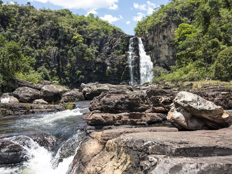 View of Caracol waterfall - Canela City, Rio Grande do Sul - Bra