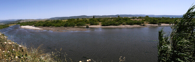Panoromic view of Nature Reserve at Skala Kalloni Lesvos Greece