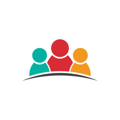 Three people friends. Group of persons. Vector icon