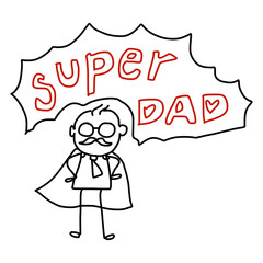 Happy Father's Day cartoon hand drawing