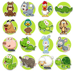 Obraz premium Vector illustration of Animals set Cartoon