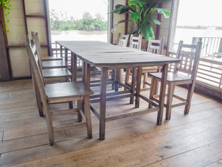 Antique wooden dining table