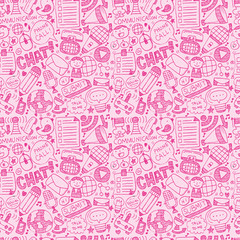 seamless doodle communication pattern