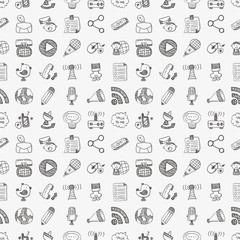 seamless doodle communication pattern