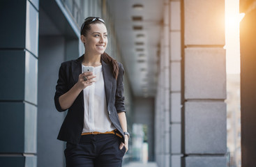 Successful businesswoman talking on cellphone.