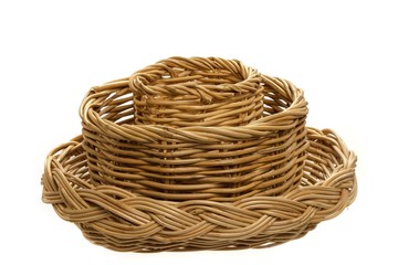 Obraz premium three difference size basket on a white background
