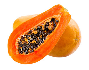 papaya isolated on white