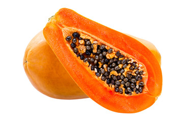 papaya isolated on white