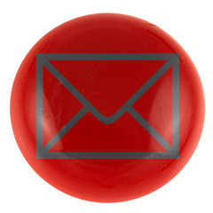 enveloppe sur bouton rouge