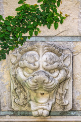 sandstone lion statue.