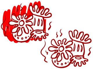 Cartoon illustration of a sea plant, coral.