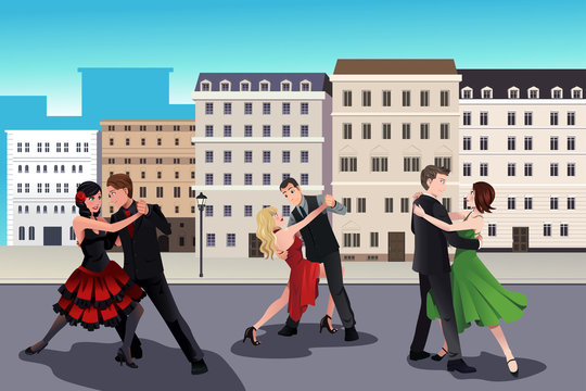 People dancing tango