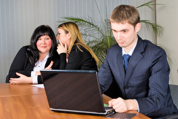 Businessman working in office