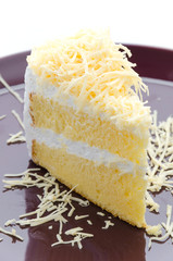 Cheesecake isolated white background