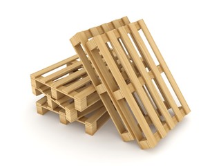 Wooden pallets.