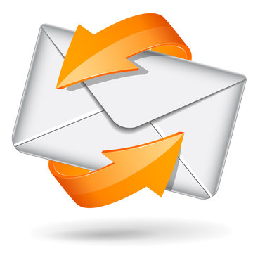 Vector orange email icon