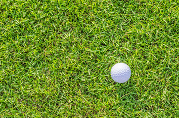 Golf ball on green grass
