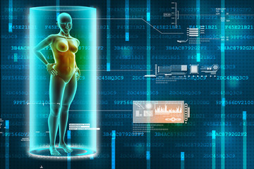 Female human body charging