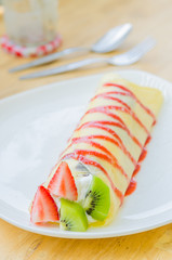 Fruit crepe cake