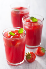 strawberry juice with mint. summer drink