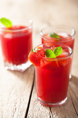 strawberry juice with mint. summer drink