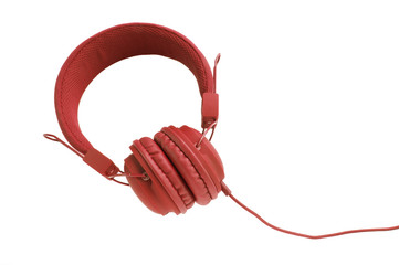 Stylish colorful headphones with cable