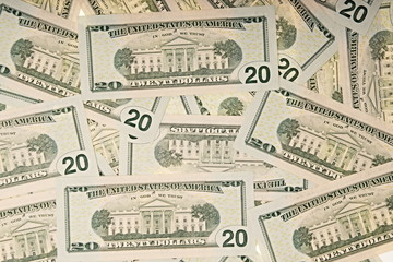 twenty-dollar bills lying on the table