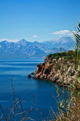 Turcja Antalya góry morze klif niebo © jusiamastalerz