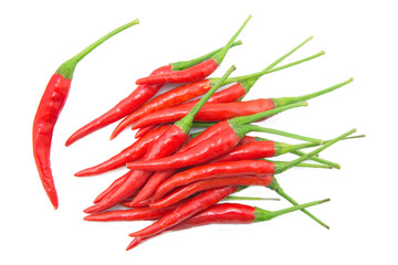 red chilies on white background