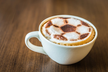 Soccer latte coffee