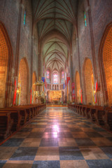 Wnętrze gotyckiej bazyliki w Poznaniu