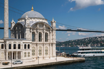 Fototapeta na wymiar Ortakoy Mosque at Istanbul - 2014