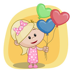 Girl with balloons