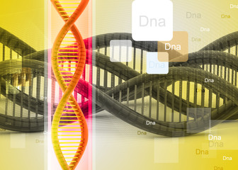 Digital illustration of dna in abstract background