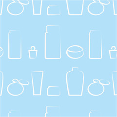 Seamless background blue perfume cosmetics