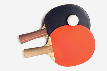 Two rackets for playing table tennis