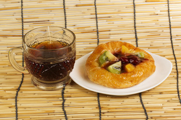 Fruit danish bread with Hot Tea
