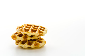 Waffle isolated on white background