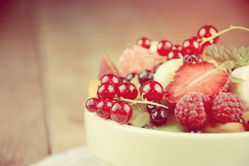 Fresh tasty fruit salad