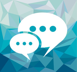 Speech Bubble over a hipster blue tone background