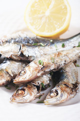 Grilled sardine fish