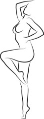 sketch of naked woman