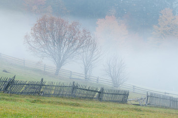 Fog in the mountain village